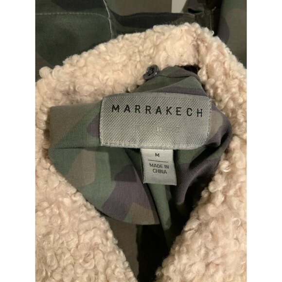 Marrakech Green Camo Moto Zip-Up Jacket W/ Shearling Collar, Size M - Picture 9 of 10